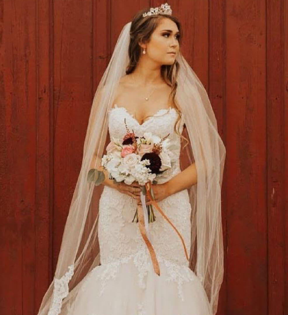 Photo of a model wearing a bridal collection After 5 Weddings gown
