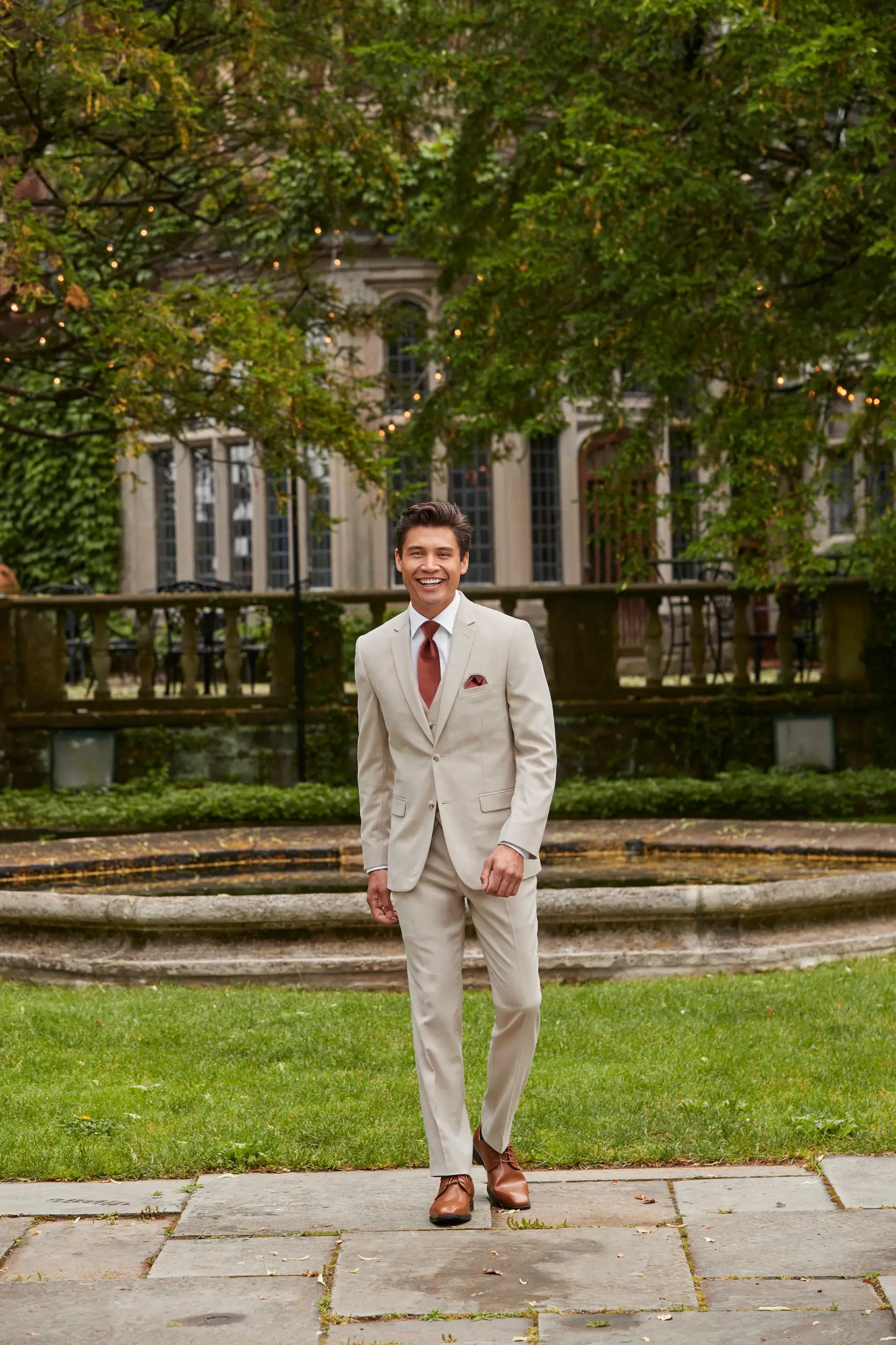 Ivory/gray suit