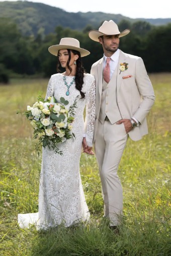 Michael Kors 272 Ultra Slim Tan Performance Wedding Suit #1 thumbnail