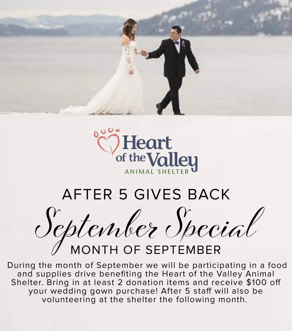 September special at After 5 & Weddings