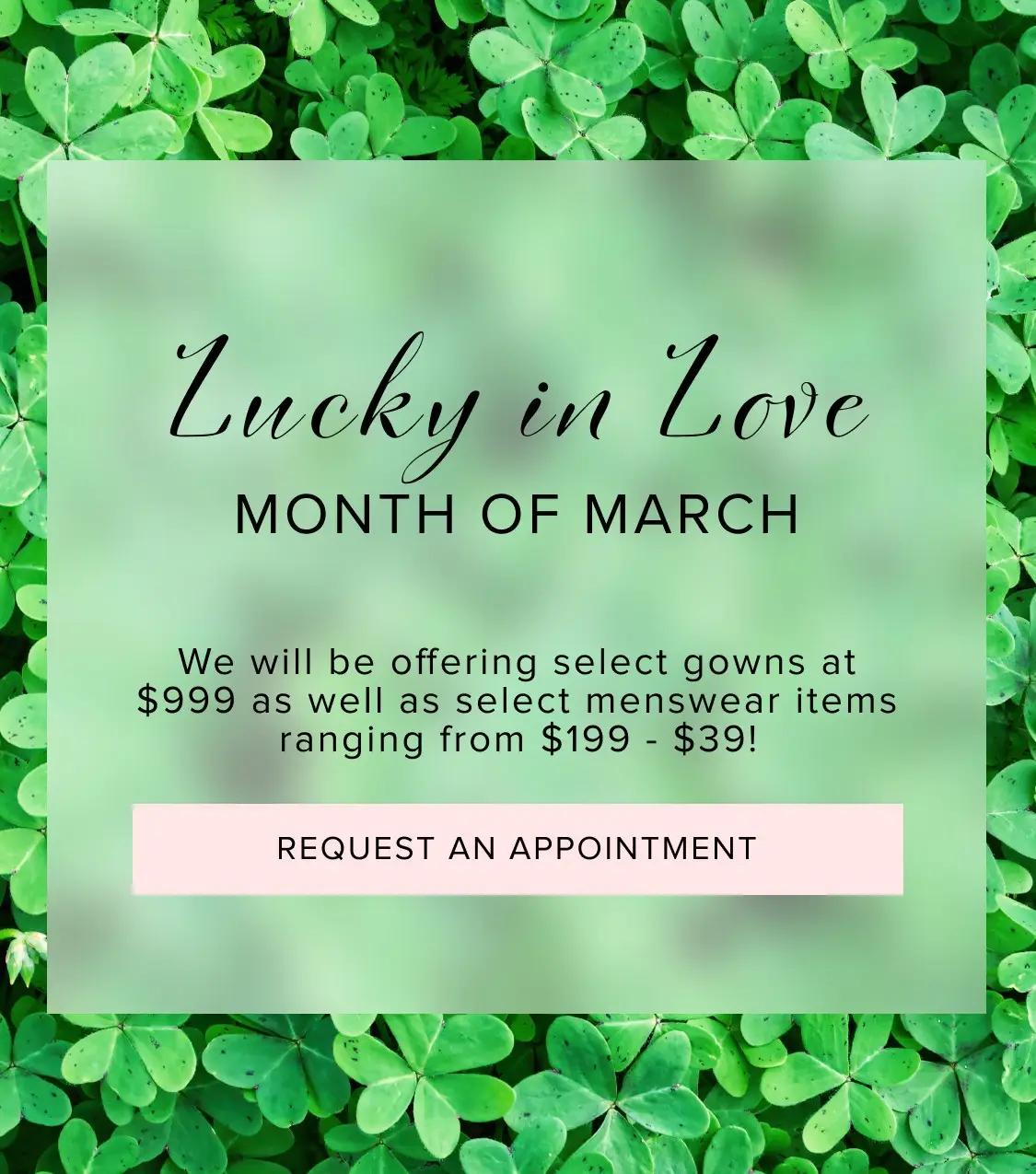 Lucky in Love March event at After 5 Bridal & Gentleman Jacks