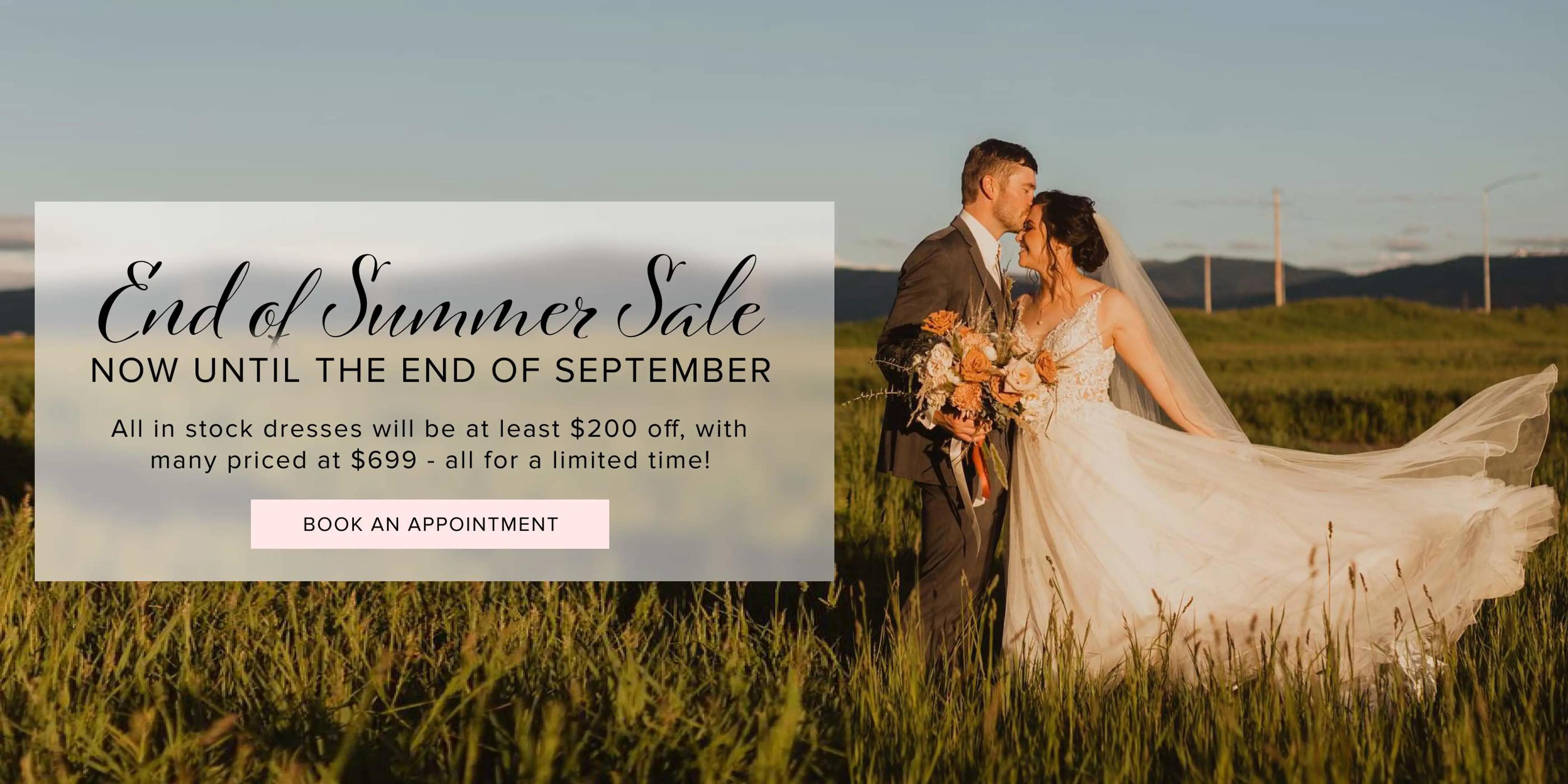 End of Summer Sample Sale at After 5 and Weddings