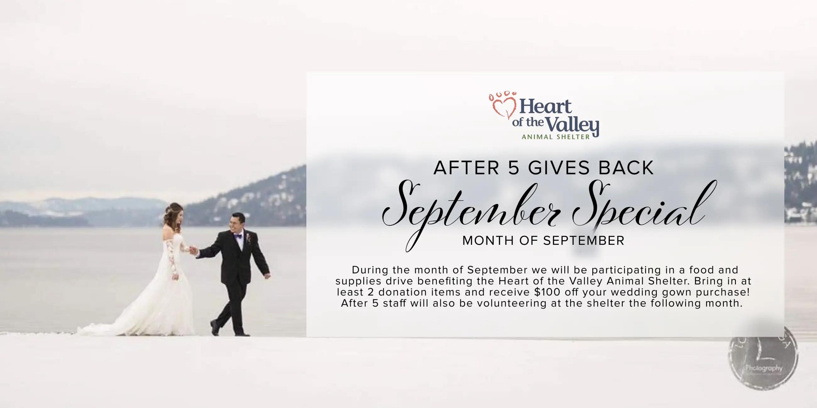 September special at After 5 & Weddings