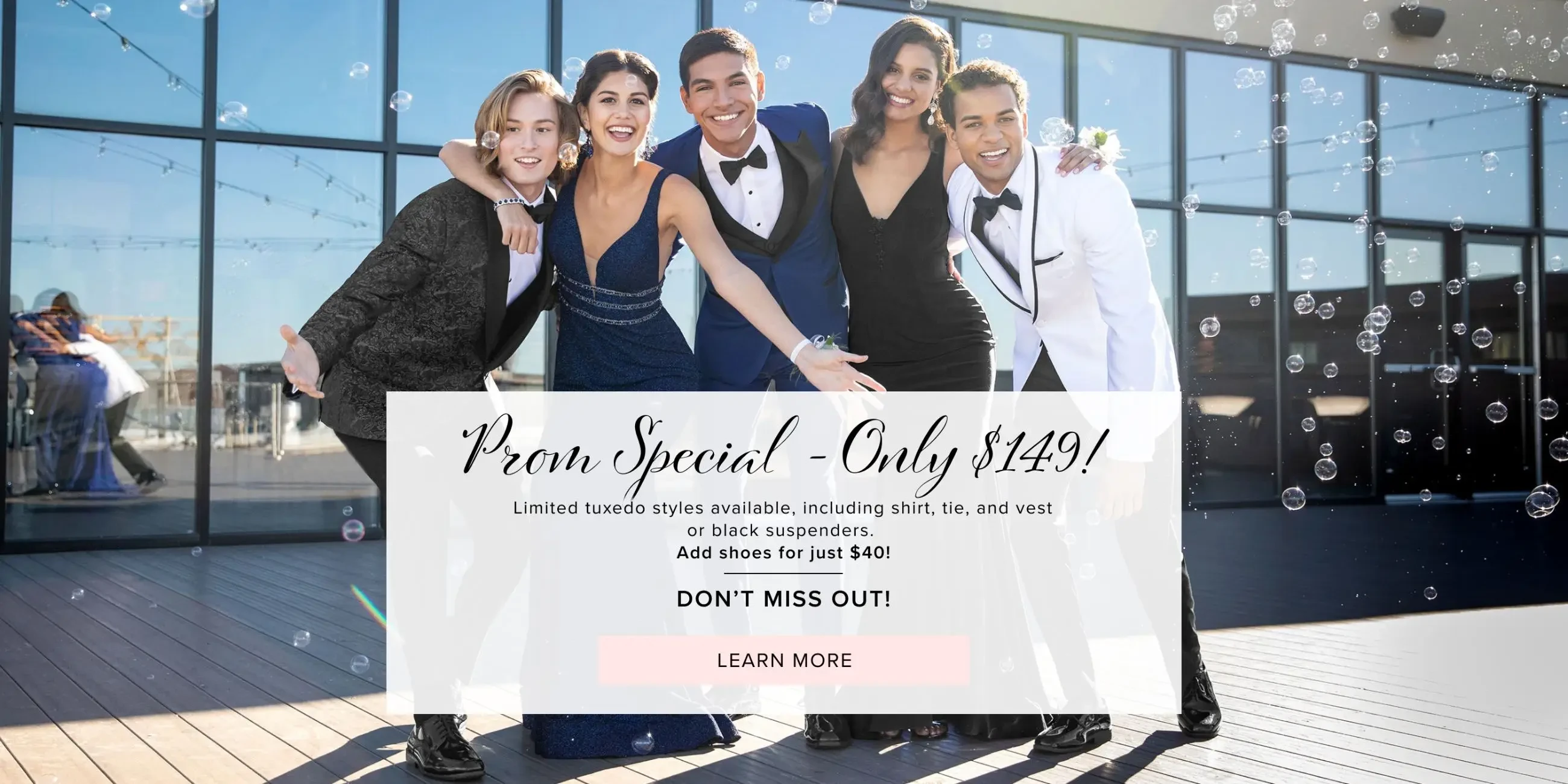 Prom tuxedo special at After 5 Bridal & Gentleman Jacks