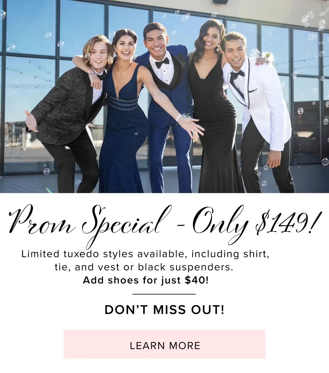Prom tuxedo special at After 5 Bridal & Gentleman Jacks